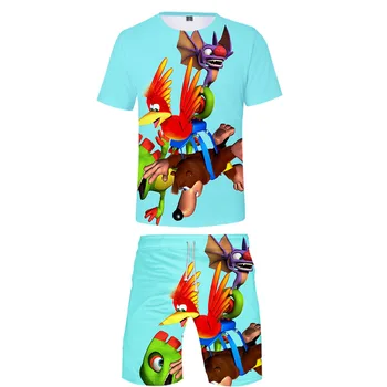 

2019 Banjo Kazooie two piece set tshirt and shorts Harajuku men Banjo Kazooie t shirt streetwear harajuku Short Sleeve Plus Size