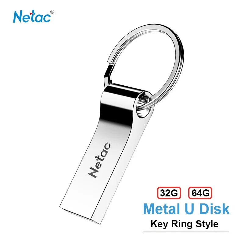 Лучший Netac USB флеш накопитель металлический Флешка 32 Гб 64 ГБ Memory Stick DIY Cle USB 2,0 диск на ключе Бесплатная доставка на заказ флэш накопитель USB