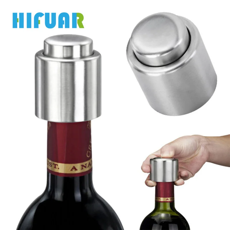 

Hifuar Stainless Steel Vacuum Wine Bottle Press Bar Tools Stopper Sealed Storage Plug Bottle Cap Opener Wine Bar tools