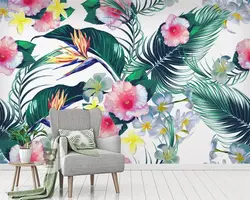 Beibehang пользовательские обои ручная роспись растения цветы тропических лесов ТВ фоне стены гостиная, Спальня 3d обои