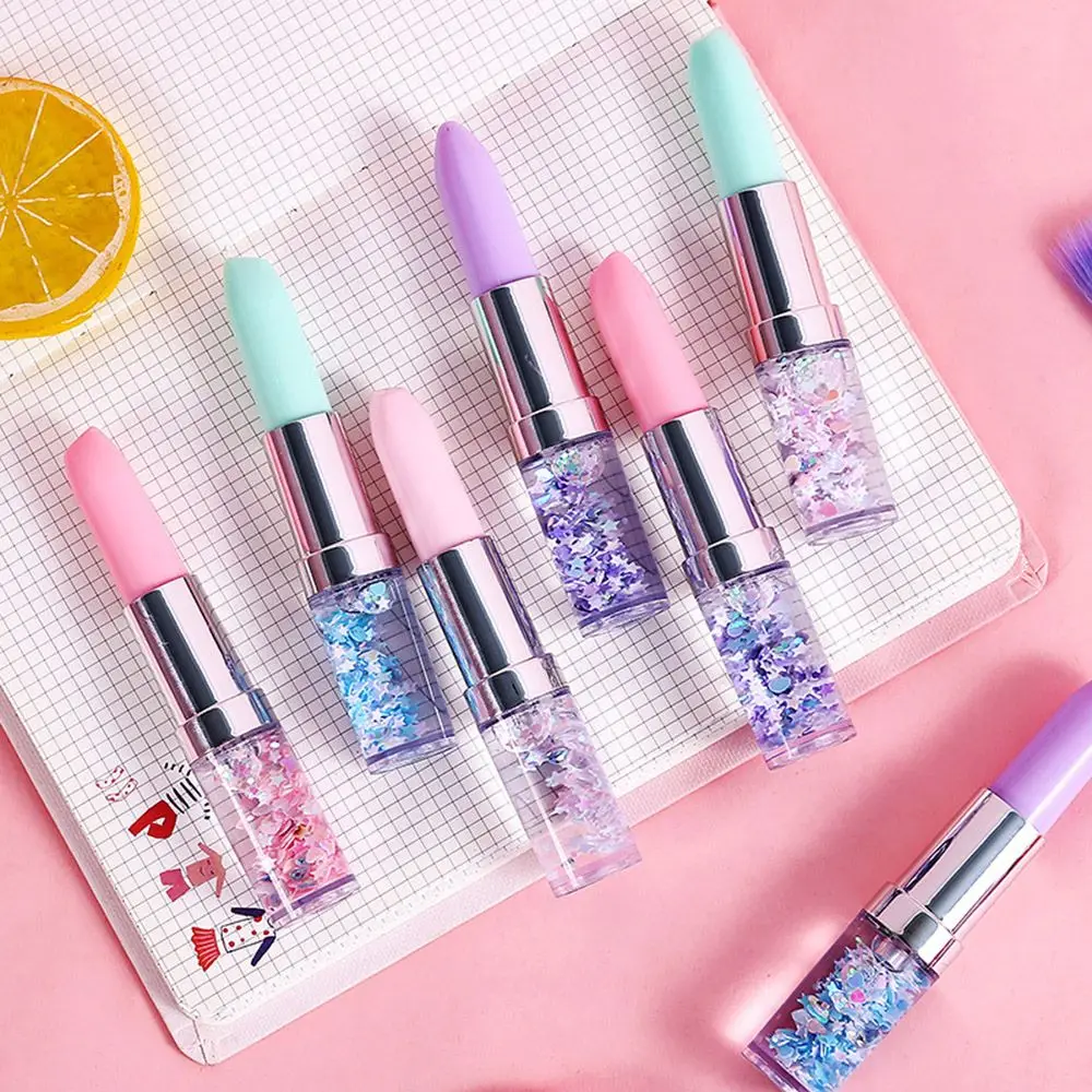 

1pcs 0.5mm Kawaii Gel Pen Creative Cartoon Lipstick Pendant Unicorn Quicksand Signature Pen School Office Supplies