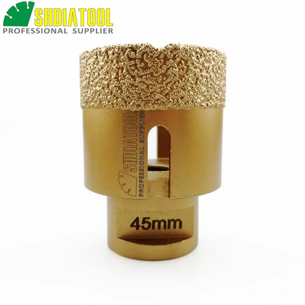 

Dia 45mm Vacuum brazed diamond drilling core bits with 15MM Diamond height M14 Thread Drill bits hole saw granite marble tile