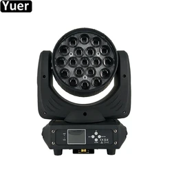 Iluminação de palco 19x15w led zoom movendo a cabeça feixe luz de lavagem 300w alta potência rgbw 4in1 tyanshine único zoom motor 13/24 canais