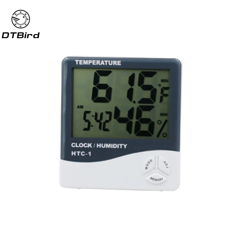 

Indoor Room LCD Electronic Temperature Humidity Meter Digital Thermometer Hygrometer HTC-1 Weather Station Alarm Clock DT6