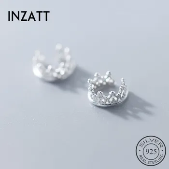 

INZATT Real 925 Sterling Silver Hollow Crown Clip Earrings For Fashion Women Party Earrings Bohe Fine Jewelry 2019 Accessories