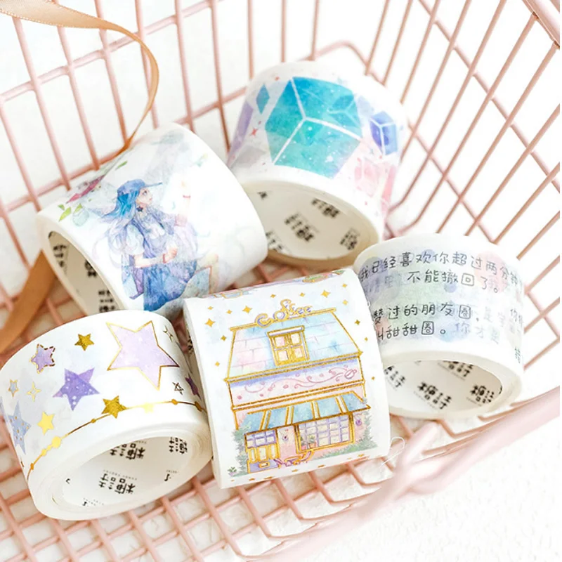 

1X Skateboard girl series paper tape decoration DIY masking tape office adhesive label tape Sticker stationery washi tape