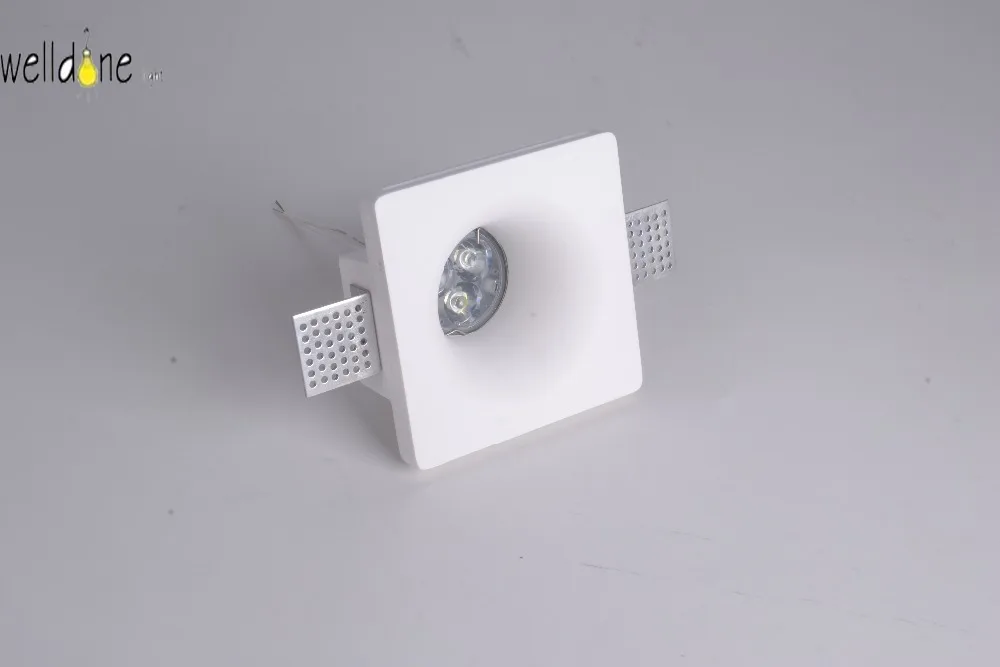 Специальный гипсовый светодиодный прожектор белого цвета встраиваемый светильник для MR16 и GU10 3 Вт/5 Вт квадратный прожектор