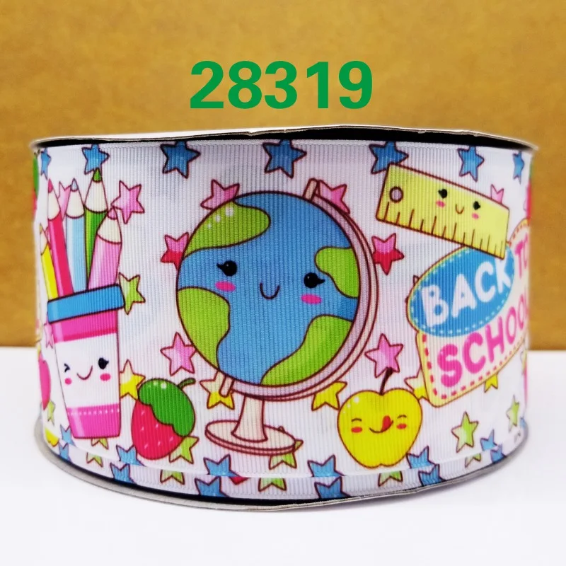 50 ярдов мультфильм напечатанный grosgrain ленты 28445 - Цвет: 28319