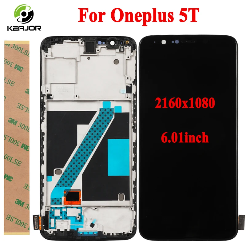 

Phone Lcd For Oneplus 5T Display Touch Screen With Frame Digitizer Assembly Replacement Screen For One plus 5T 5.01" Phone Part