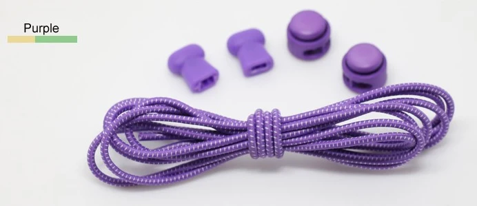 Cora Wang, 1 пара, цветные фиксирующий башмак, шнурки, эластичные шнурки, шнурки для обуви, подходят для мальчиков и девочек,, ASL666A - Цвет: Purple