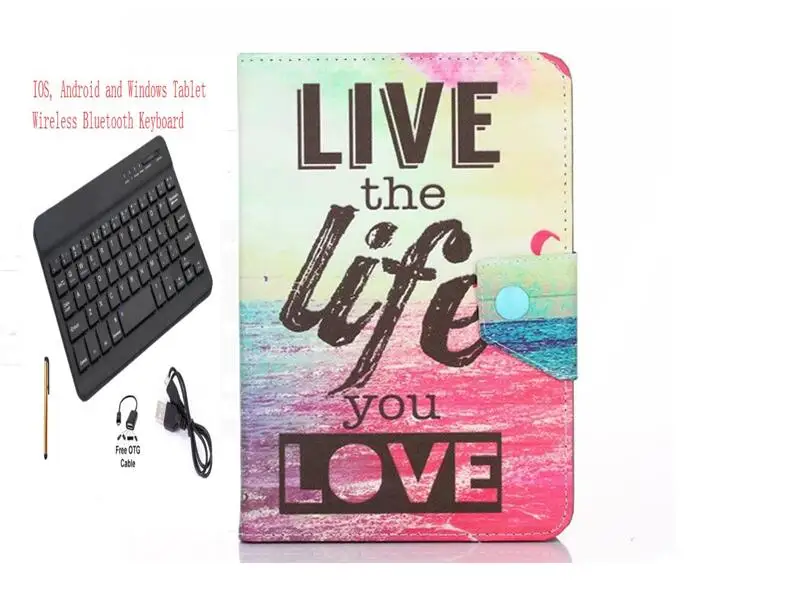 Универсальный 9,6 9,7 10 10,1 дюйм чехол для клавиатуры для ipad hp Dell lenovo Asus acer для huawei samsung планшет мультяшный чехол для клавиатуры - Цвет: Keyboard Case