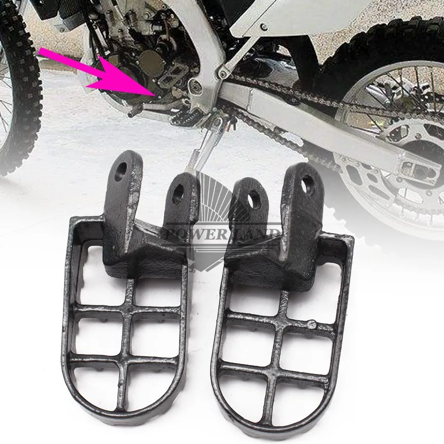 1pair Black Steel Motorcycle Non slip Footrest Motocross Dirt Bike MX