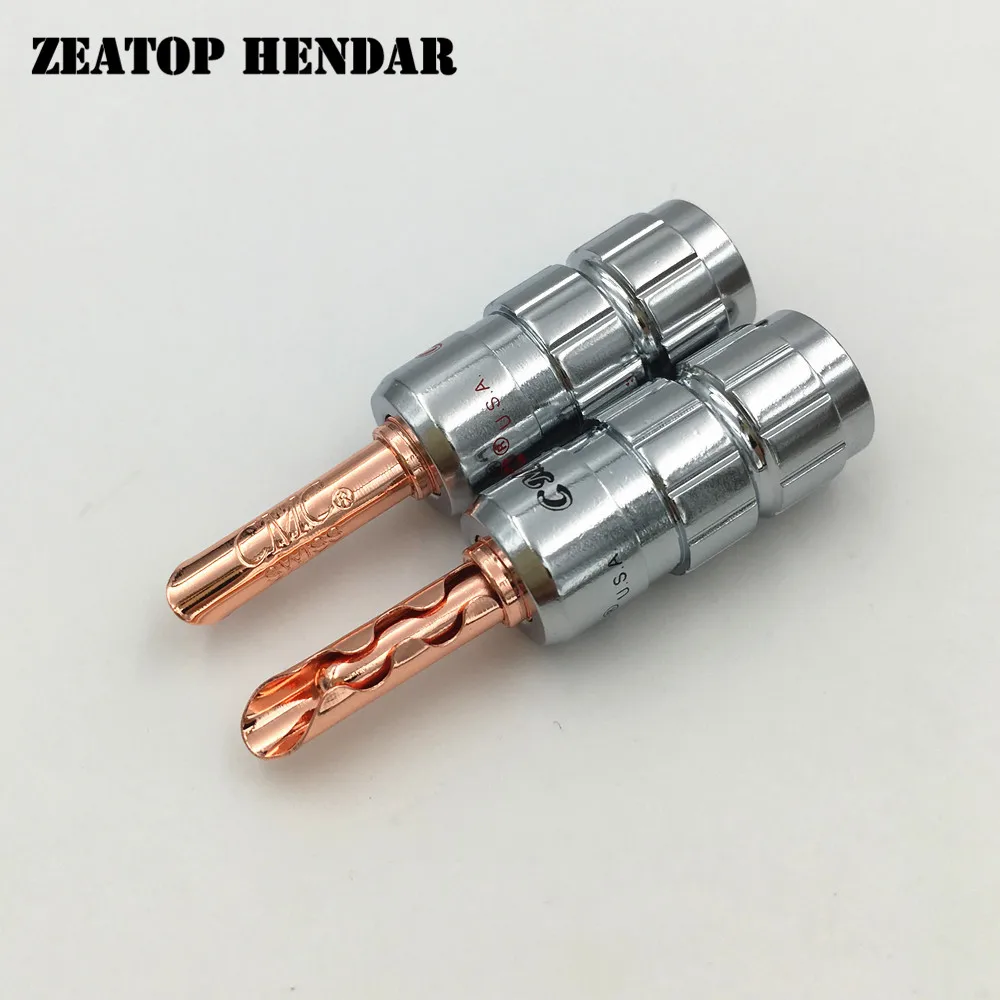 8pcs Brass Cmc Speaker Cable Jack 4mm Banana Bfa Male Plug Screw Wire No Soldering Connector