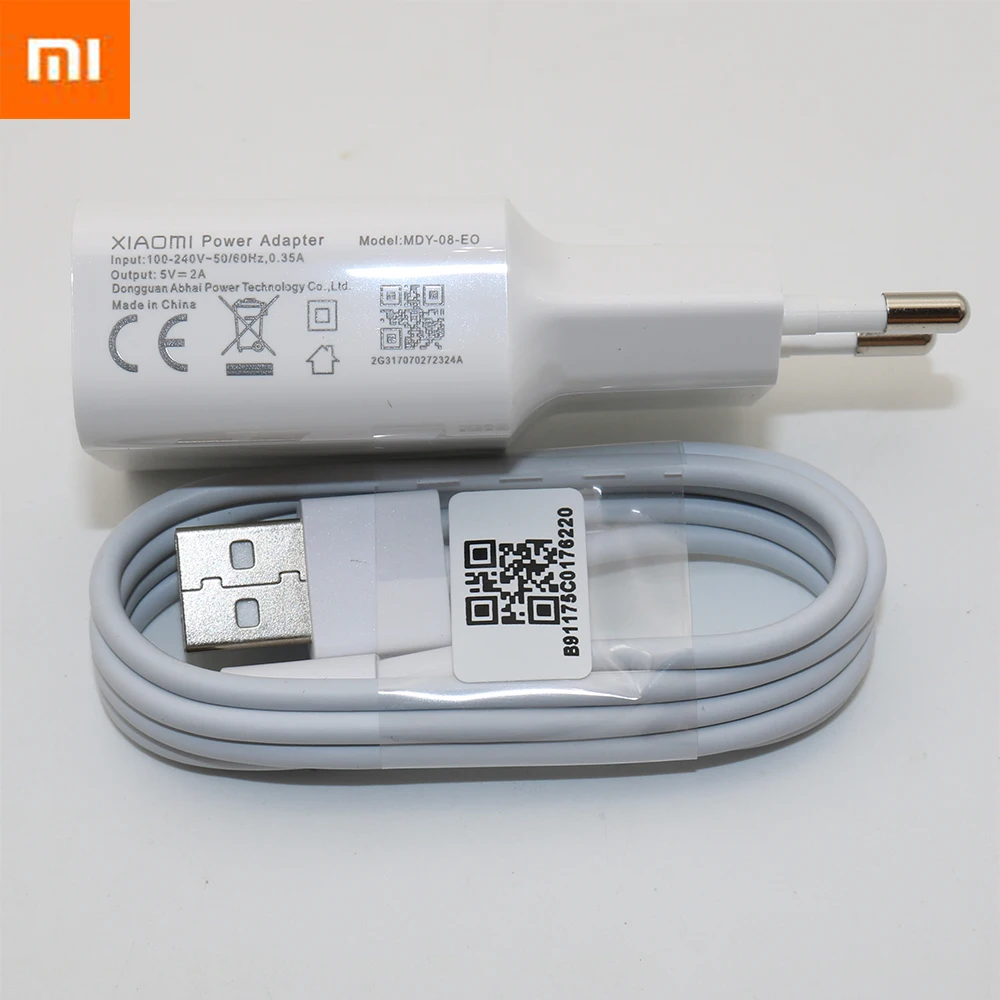 

Original XIAOMI Charger 5V 2A White Power Adapter + Micro USB Data sync Cable for Redmi 4 4A 4X 3 3s Note 3 4 4X 5 xiao Mi 4