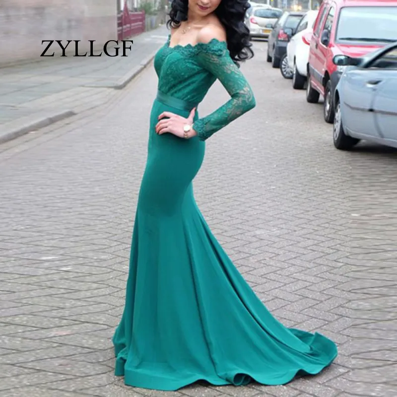ZYLLGF сексуальное длинное платье русалки для мамы с длинными рукавами, кружевное платье с v-образным вырезом для мамы с открытыми плечами