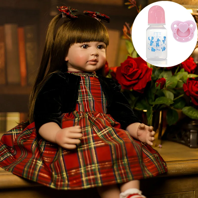 NPK Bebes Reborn Dolls de Silicone Girl хлопковое тело 60 см Спящая кукла-реборн Игрушки для девочек Новорожденный ребенок Bebes кукла лучшие подарки