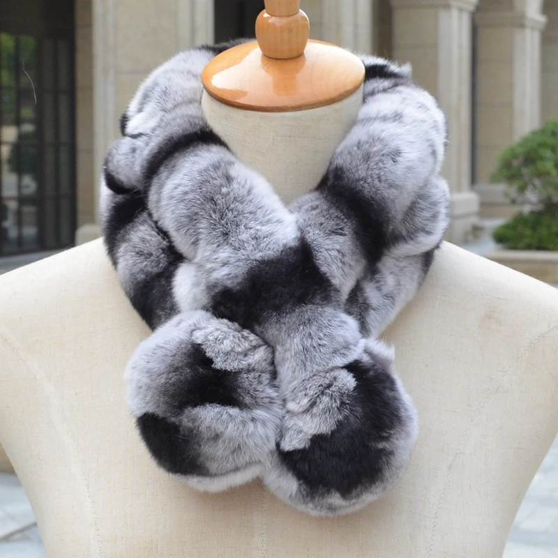 Модный повседневный Женский Детский зимний шарф, настоящий мех кролика, YH91
