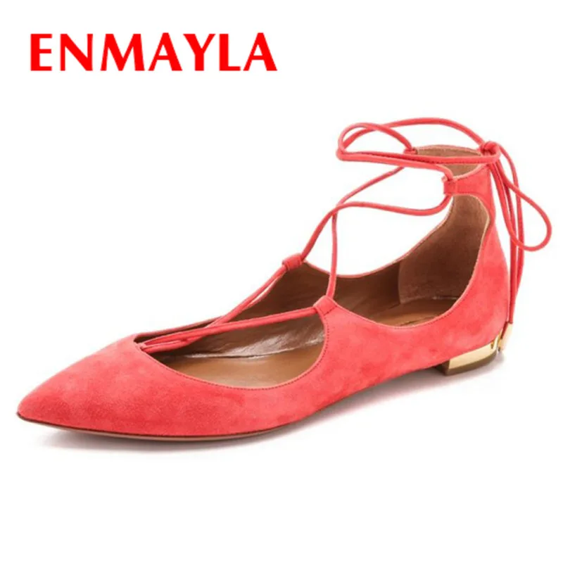 ENMAYLA Pointed Toe Flats Lace-up Croee-tied Shoes Mary Janes Women Shoes Big Size 34-43 Gold Silver Red Blue Flats Shoes Woman ENMAYLA Pointed Toe Flats Lace-up Croee-tied Shoes Mary Janes Women Shoes Big Size 34-43 Gold Silver Red Blue Flats Shoes Woman