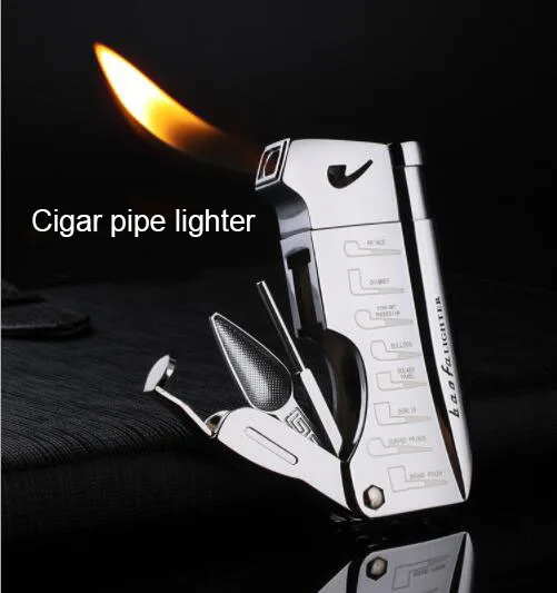 

Cigar dedicated oblique fire inflatable lighter with smoking tool versatile cigar lighter pipe lighter