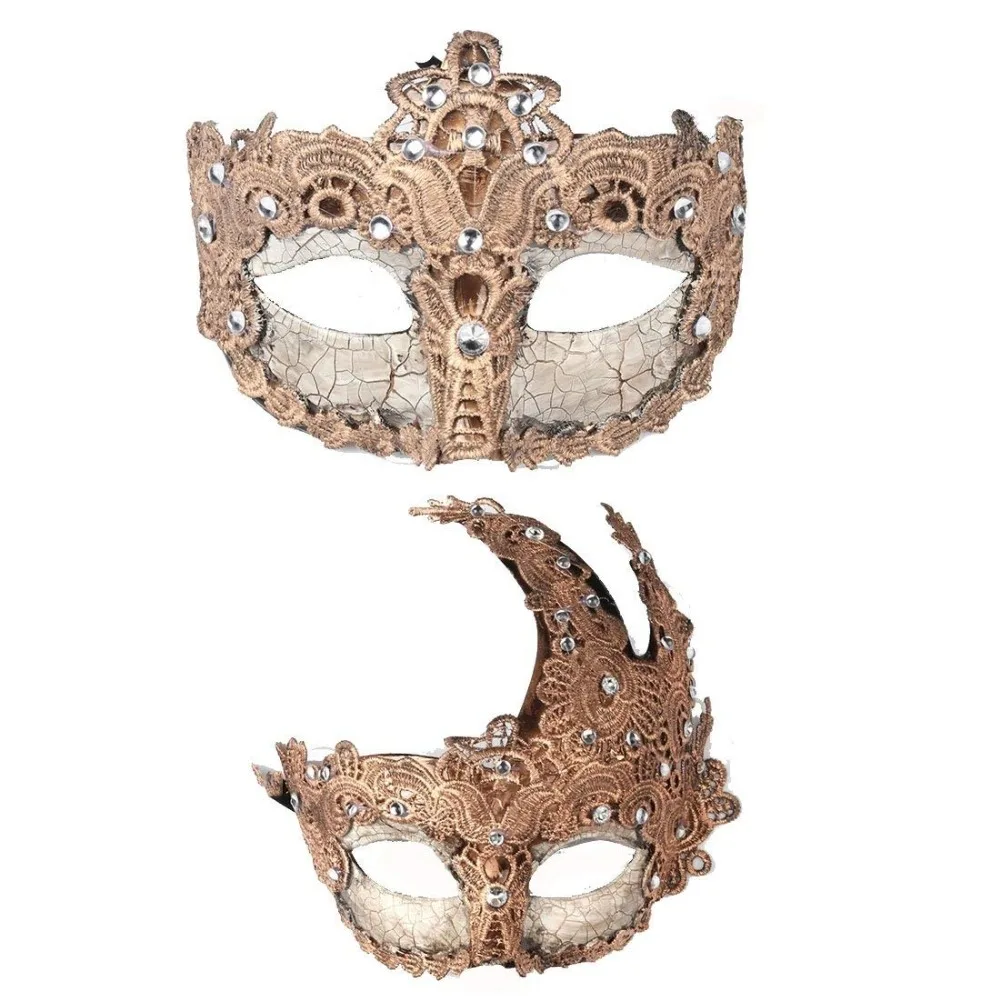 

H&D Couple's Masquerade Masks Mardi Gras Mask Venetian Party Mask Halloween Costumes Accessory