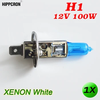 

Hippcron 12V 100W H1 Halogen Bulb Xenon Bright Dark Blue Super White Quartz Glass Automotive HeadLight Fog Light Car Lamp
