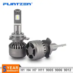 Flintzen 2 шт. все тело Металл h4 светодио дный фары автомобиля лампы h1 h11 9005 9006 9012 h7 светодио дный фары автомобиля 6000 К DC9-36V авто фары