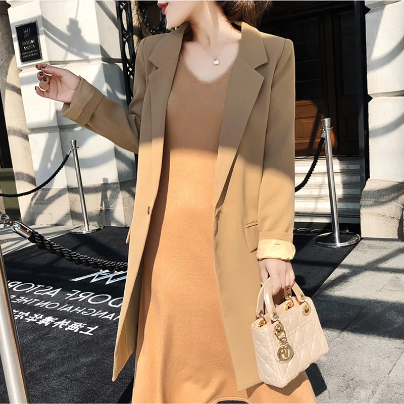 

2019 Spring Celebrity Temperament Commuter Ol Suit Jacket + Mid-length Knitted Skirt Two-piece Set Women Jackets and Coats Suit