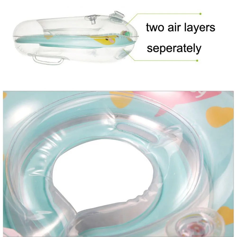 Детский плавательный круг для шеи плавательный тренажер безопасности утолщенный новорожденный нашейный плавательный круг для 0-24 месяцев Дети младенец Регулируемый двойной поручень