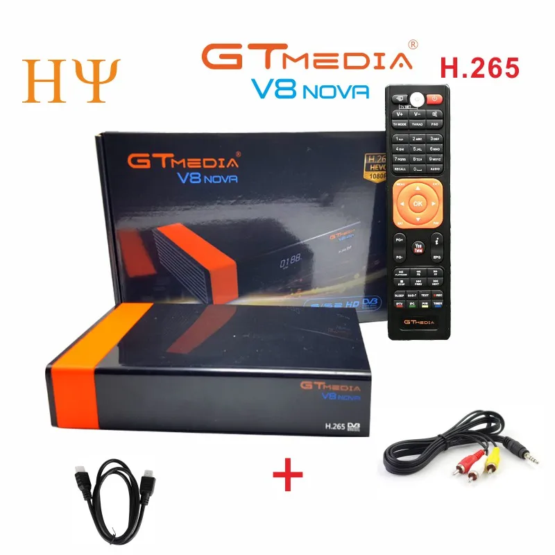 

3PCS/Lot Gtmedia V8 NOVA Blue support H.265 better free sat V8 super V9 super set top boxDVB S2 satellite receiver Builtin wifi