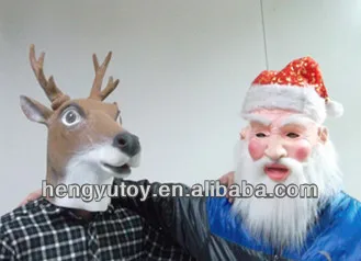 

Adult Full Head Latex Santa claus and Deer Head for Christmas Party Cosplay