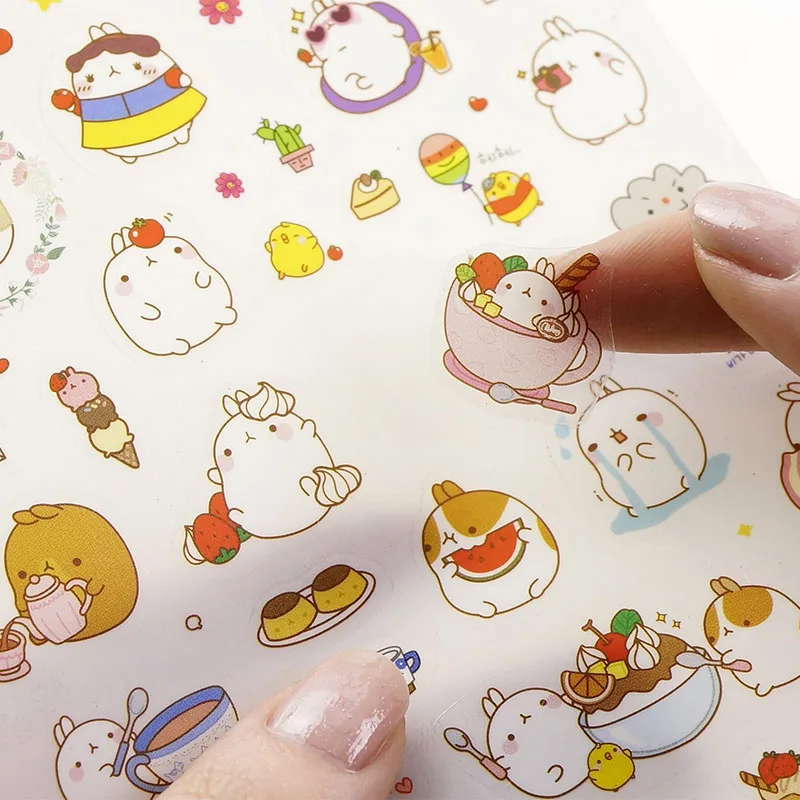 korean molang cute rabbit sticker notebook diy decoration
