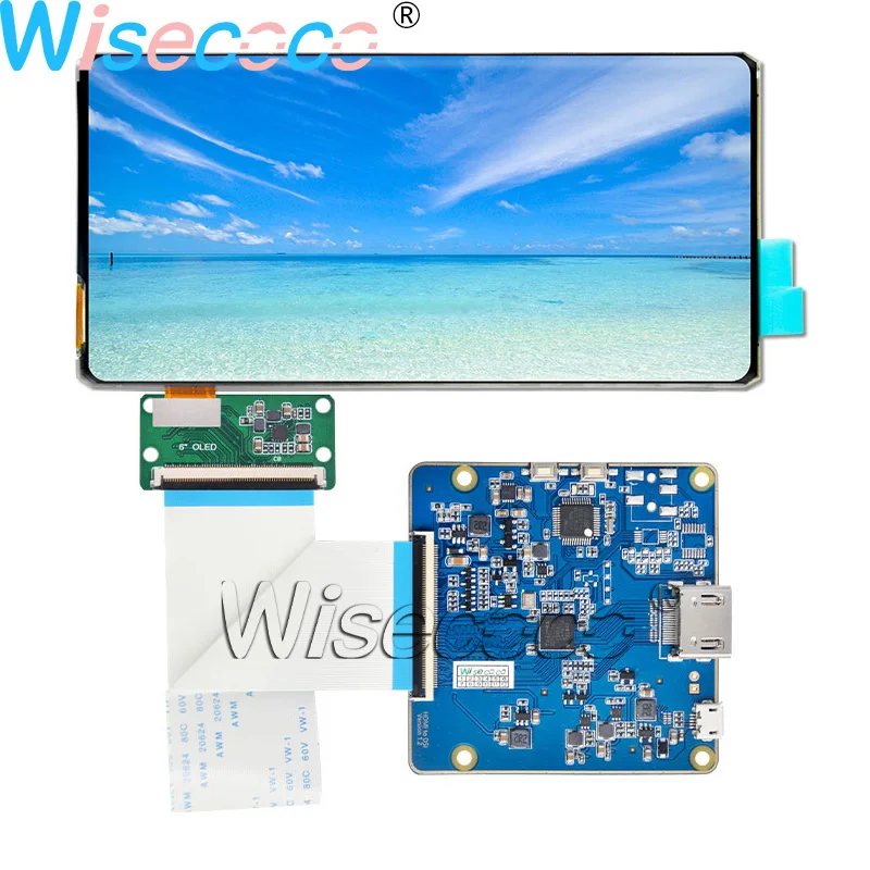 Wisecoco 6-дюймовый гибкий OLED 2160*1080 ЖК-экран 1 мм с HDMI на MIPI драйвер платы