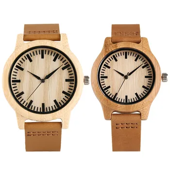 

Minimalism Nature Bamboo Watch for Men Women Quartz Wristwatch for Lover's Hot Fashion Clock Gifts Boyfriend Girlfriend