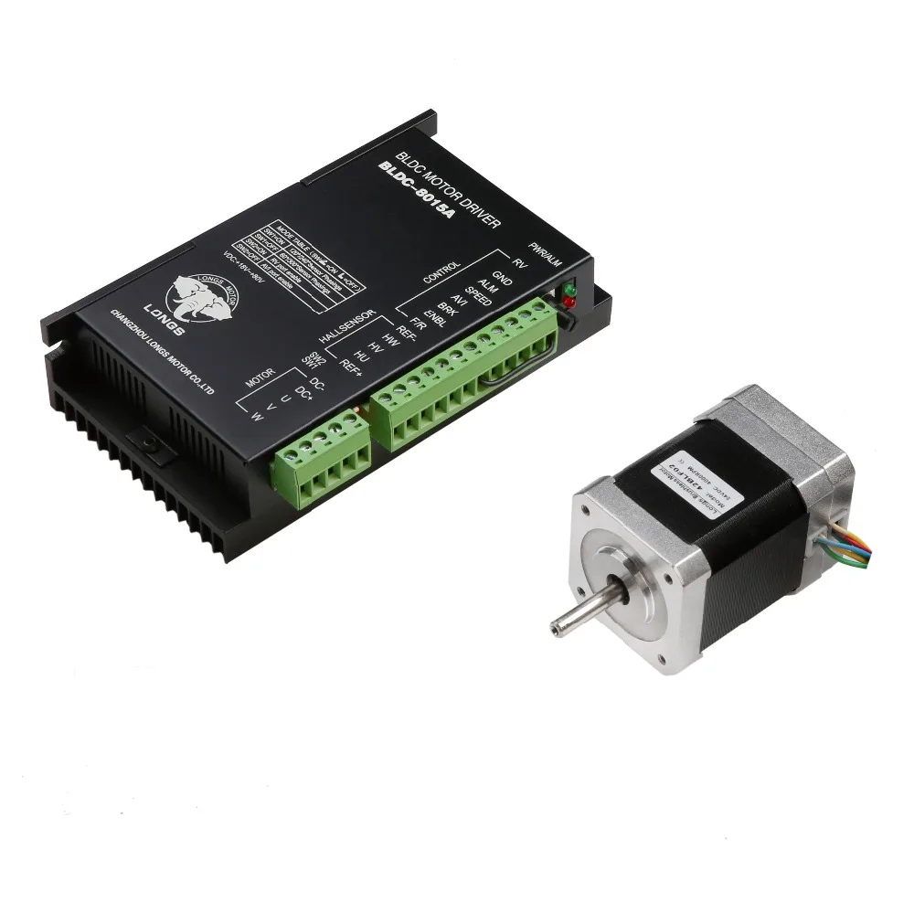 US $58.00 42BLF02 Brushless DC Motor 52W 24V Nema17 4000RPM CNC Router Plasma Medical  Driver BLDC8015A LONGS MOTOR