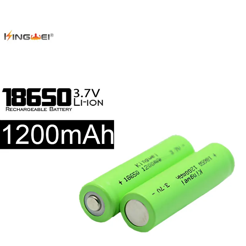 

High Capacity Kingwei 1200mah Battery 10pcs/lot 18650 Li-Ion 3.7v Battery Lithium Rechargeable Batteries For Electronic LED