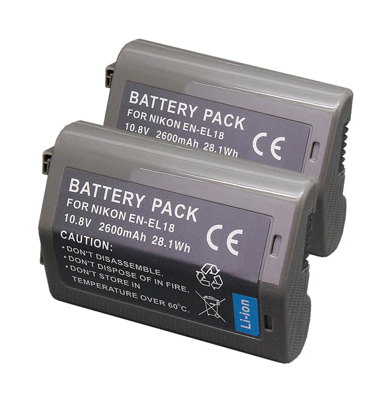 2 PCS For Nikon 2600mAh en el18 battery D4 D4s D5 one body battery en