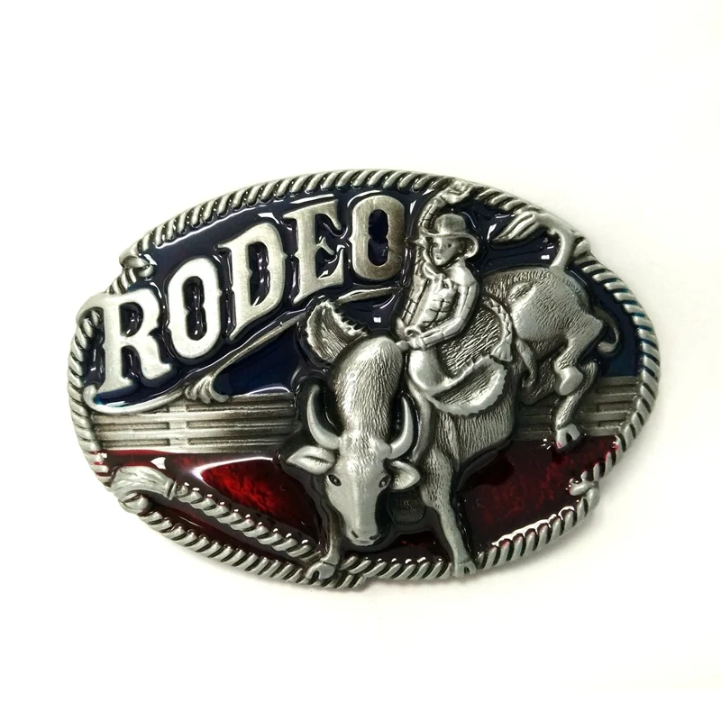 Western rodeo cowboy belt buckle metal mens big buckle for belts