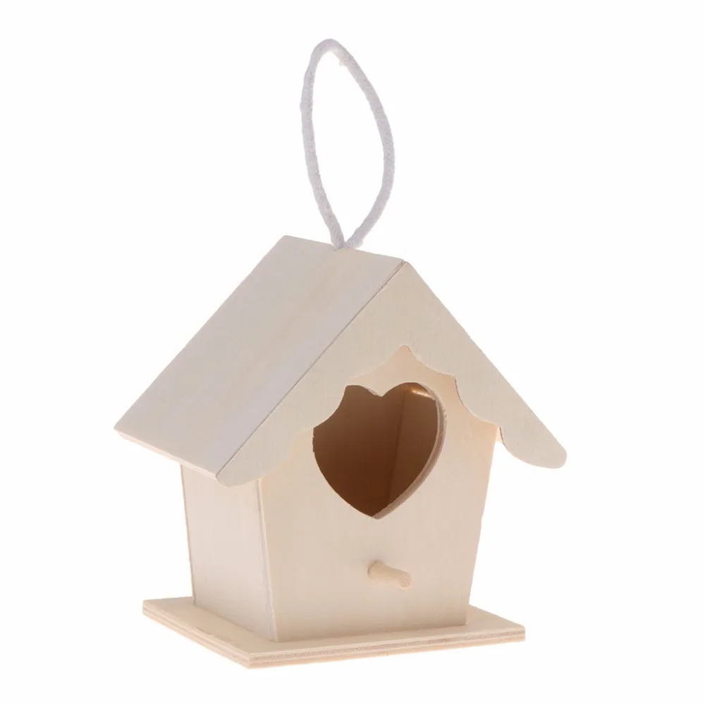 

Bird Nest Natural Wood House Creative Heart Shaped Parrot Wall Mounted Hanging