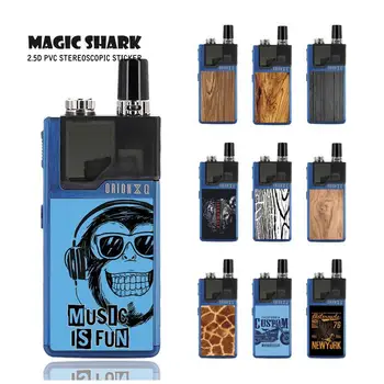 

Magic Shark Tiger Wolf Music is Fun Wood Leopard Print Waterproof Skin Cover Case Sticker Film for Lost Vape Orion