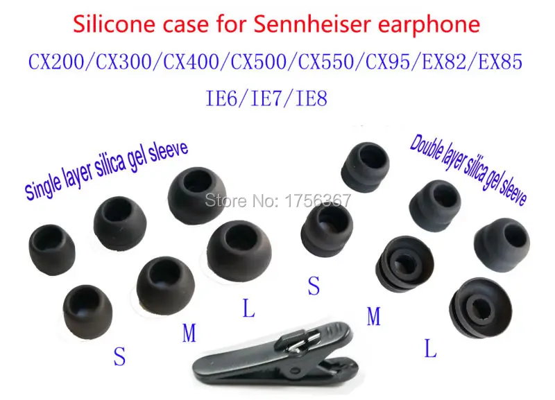 6 пар сменные силиконовые вкладыши для наушников Sennheiser CX300 CX400 CX500 CX550 CX95 EX85 IE6 IE7