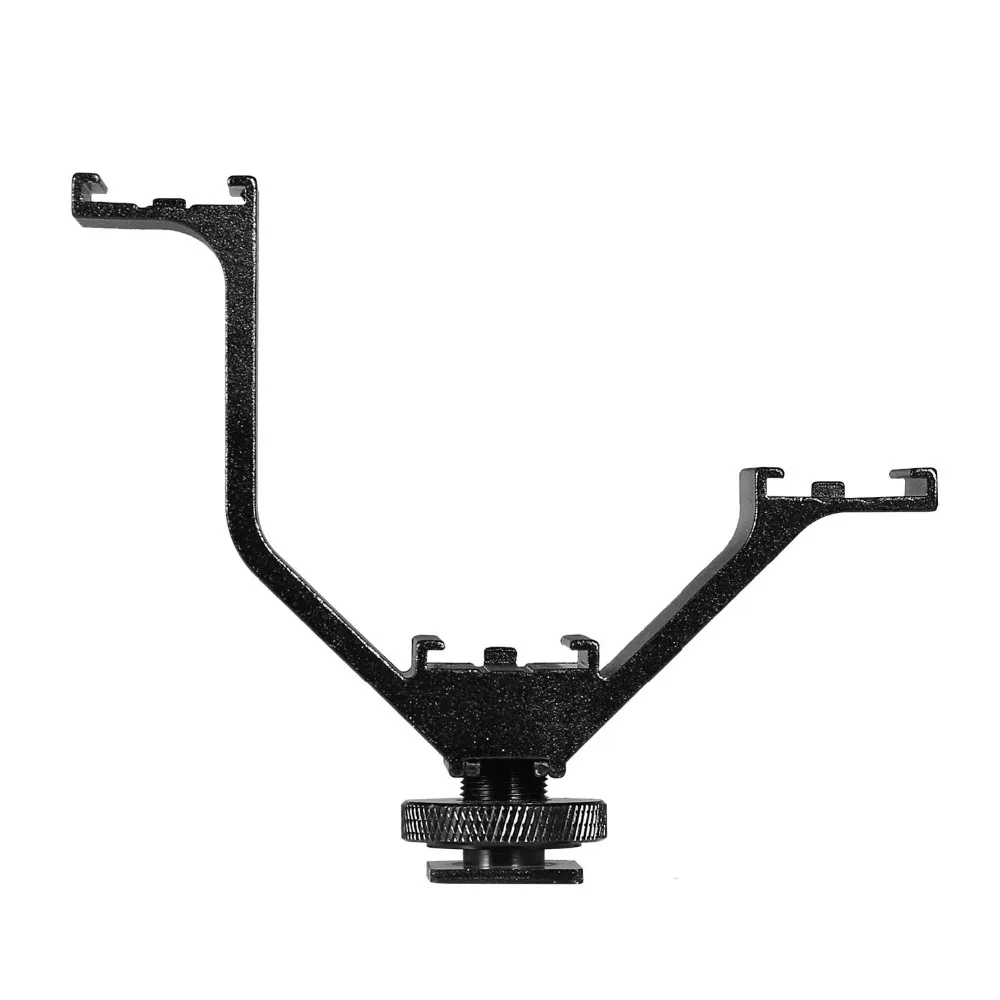 productimage-picture-easy-hood-evb-105-camera-dslr-triple-mount-hot-shoe-v-shape-mount-bracket-for-led-video-lights-microphones-black-20414