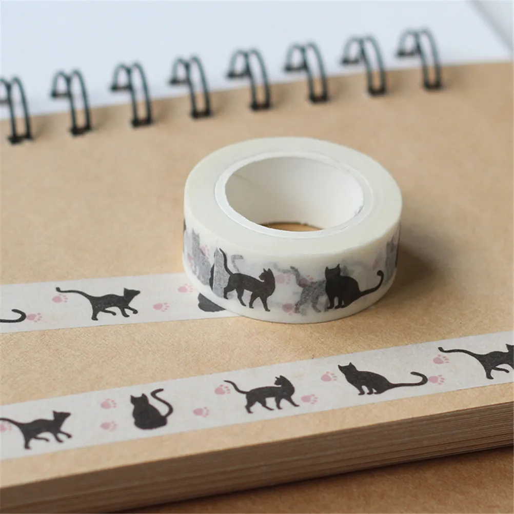 

1PC DIY Decorative Tape Adhesive Tapes Hallowmas Cat Tape Scrapbooking Planner Masking Tape