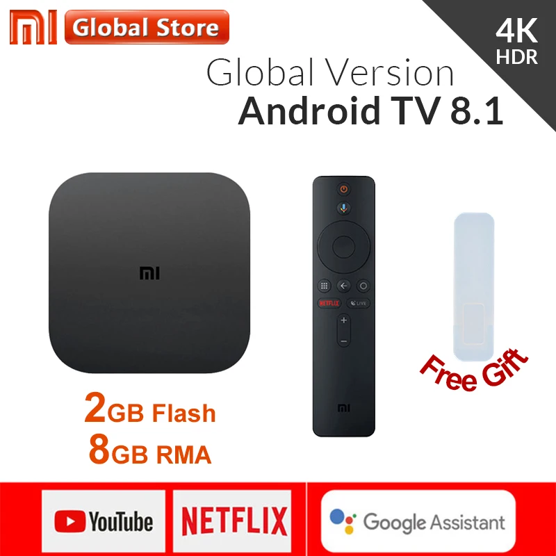Original Global Version Xiaomi Mi Box S 4 Android 8.1 4K QuadCore Smart