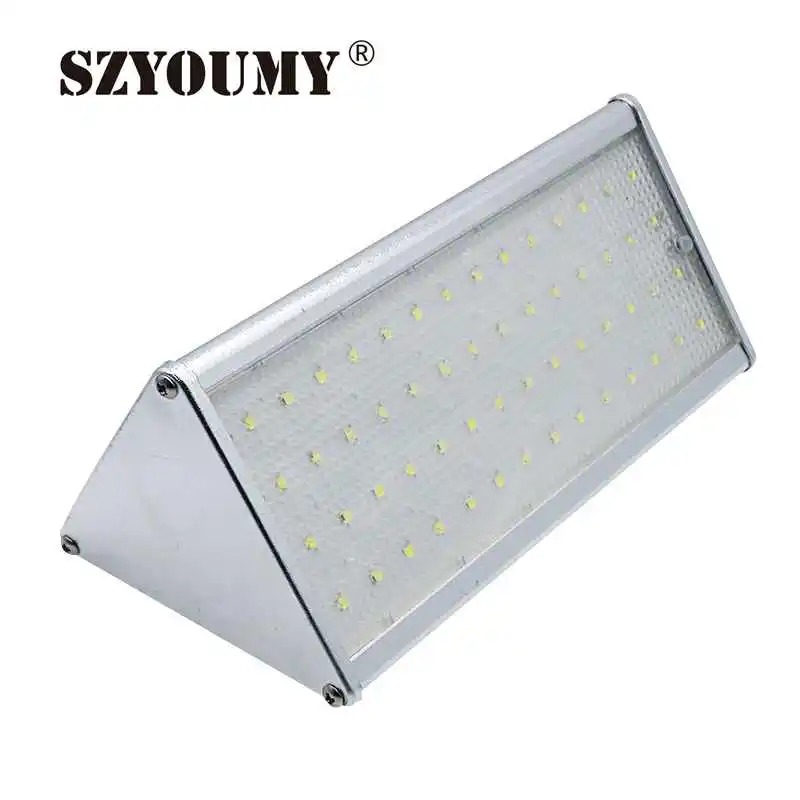 

SZYOUMY Waterproof 56 LED Solar Power PIR Motion Sensor Wall Light Support Radar Warning Flicker for Outdoor Courtyard Garden