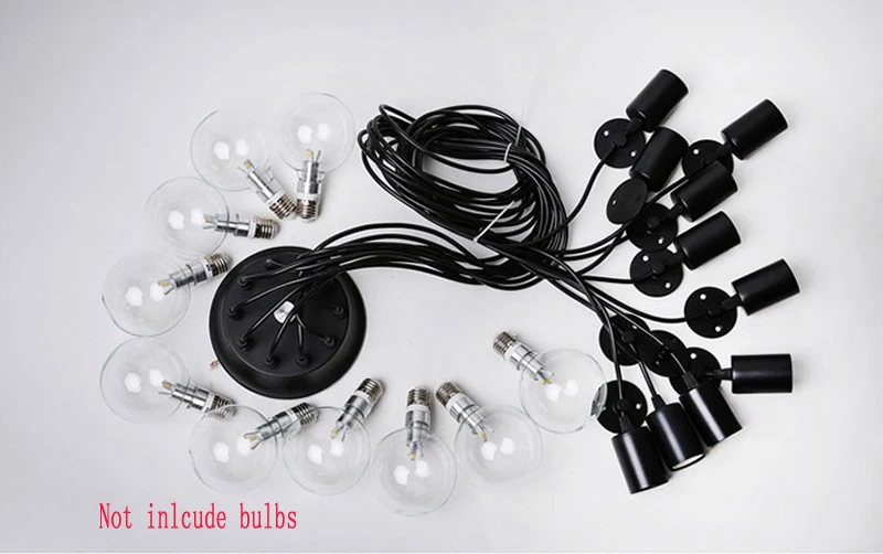 Billig LOFT Moderne Weiß Schwarz Glanz kronleuchter 6 16 Arme Retro Einstellbare Edison Birne Lampe E27 Kunst Spinne Decke leuchte