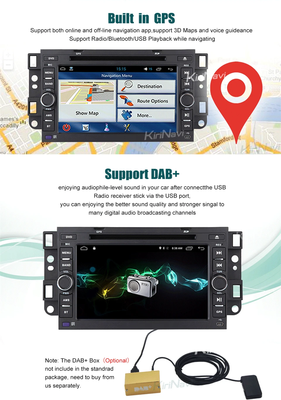 Discount KiriNavi Octa core 4G LET android 7 car dvd player for Chevrolet Aveo Epica Lova Capativa gps navigation support 4K Video 4G 6