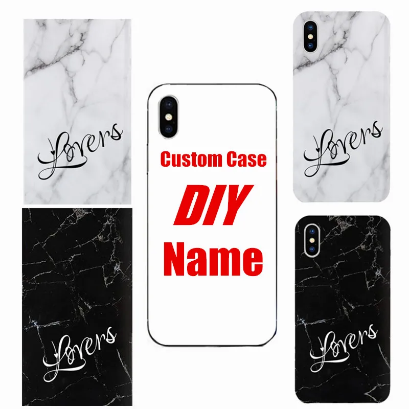 Чехол для телефона LANCHE Name iPhone XS Max роскошный черный белый мраморный узор логотип