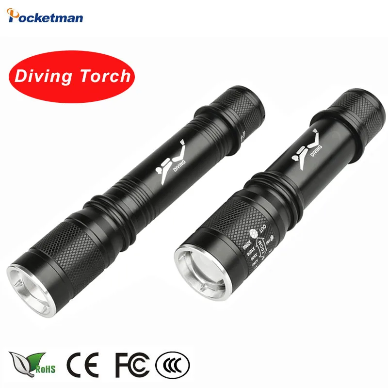 

6200Lm T6 Waterproof Dive Underwater 80 Meter LED Diving Flashlight Torch Lamp Light Camping Lanterna With Stepless dimming