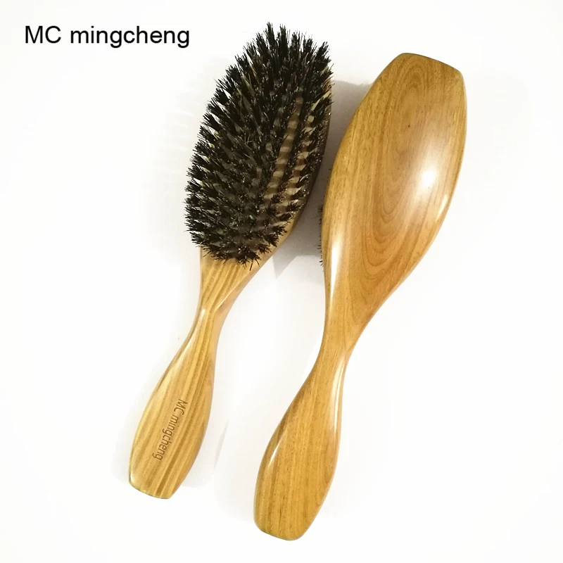 Massagem de Madeira Cerdas de Javali Pente de Madeira Escova de Cabelo Lidar com Brosse Cuidados com o Cabelo Frete Grátis Pente Natural Selvagem Sândalo mc