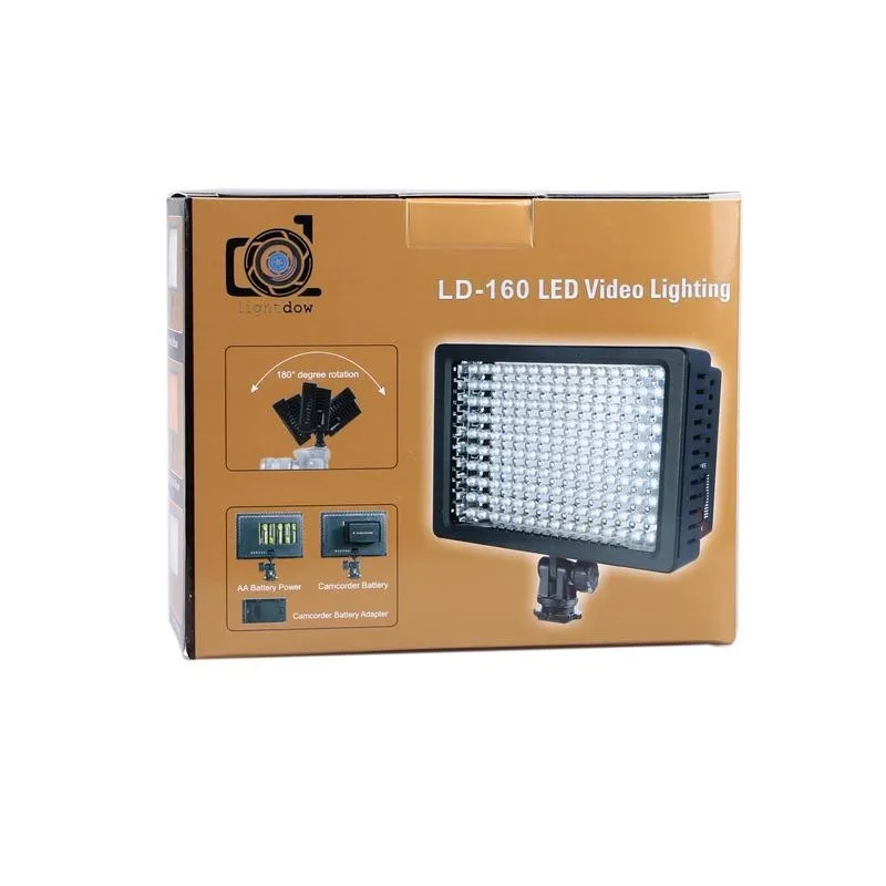 Высокая мощность Lightdow LD-160 160 светодиодный видео свет камера фонарь видеокамеры с тремя фильтрами 5400 K